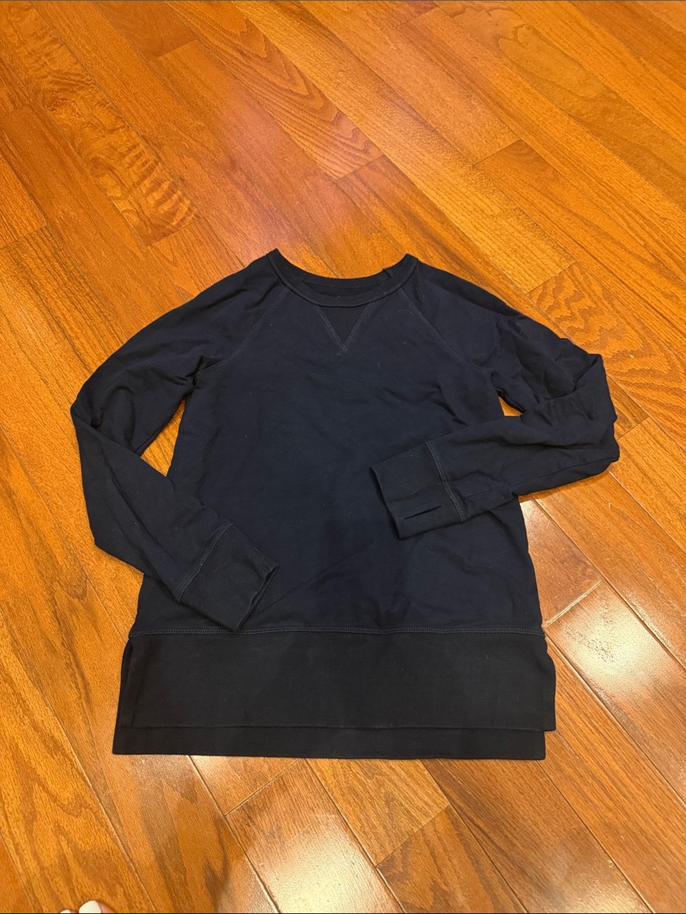 Primary Navy Crewneck Tunic for Kids with thumb holes